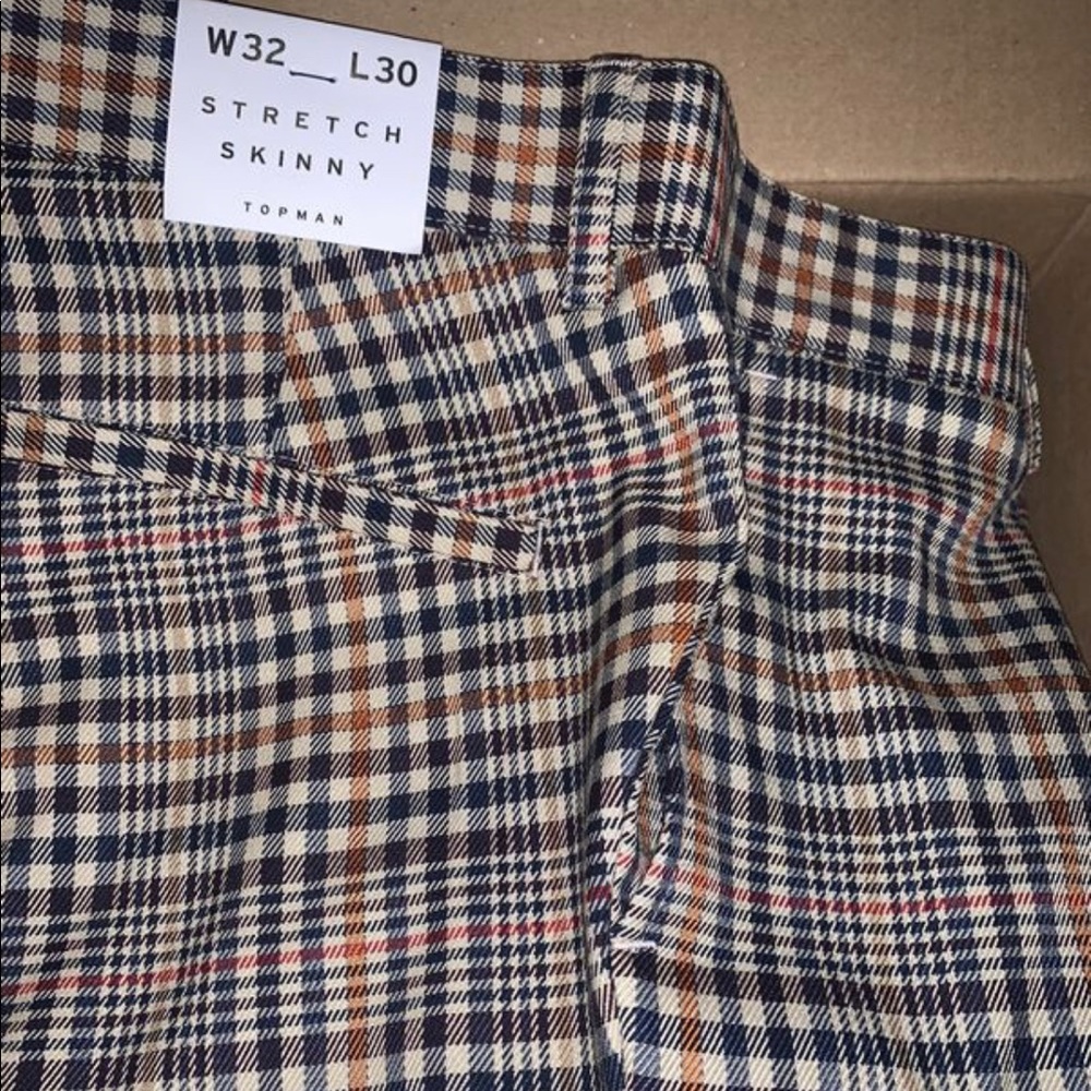 Top man checkered stretch skinny pants. Sz 32/30